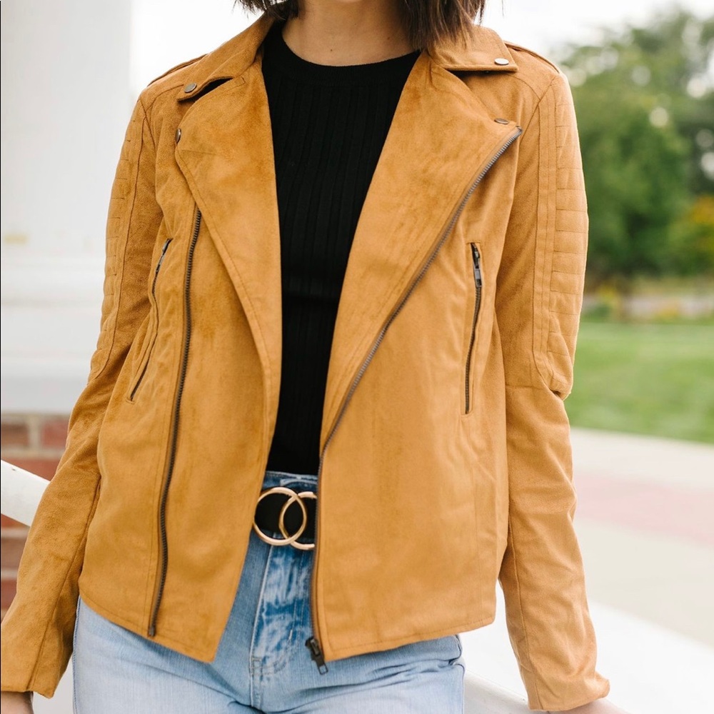 Vegan Suede Moto Rider Jacket - Picture 4 of 7